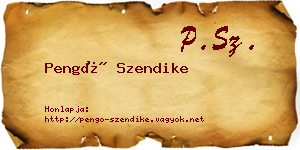 Pengő Szendike névjegykártya
